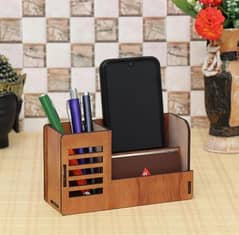 1 Pc Mobile Holder Wooden Desk Organizer