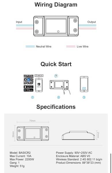 SONOFF BASIC SMART HOME DIY SWITCH 3