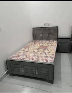 single bed / poshish bed / bed dressing / side tables