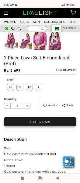 embroidered lawn 2 piece (Pret) 2