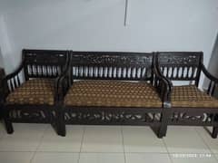 4 seater wooden sofa set