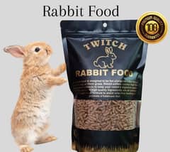 Rabbit food, pellets and Hay