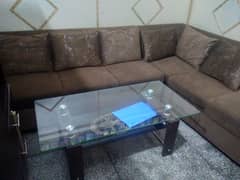 sofa set 6 seater with glass table. . . .