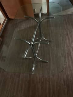 Glass Dining table with chrome base