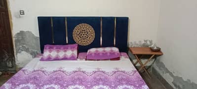 Velvet Bed With 2 In 1 Mattress Full Size