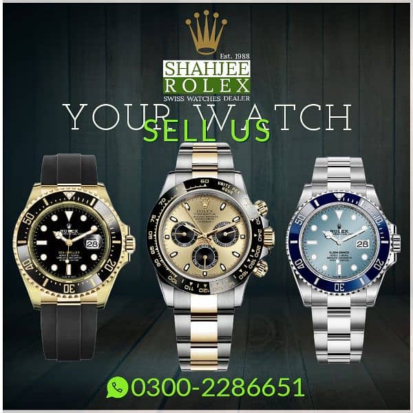 Sell Your Watch @Shahjee Rolex | Chopard Omega Cartier Rado Tag Heuer 1