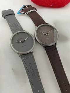 Watch Leather Strap With Normal Box ( Random Color )
