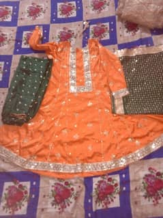 Orange and green mayoon dress