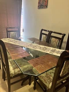 6 person glass dining table