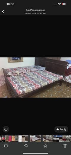 Pure wood single bed pair
