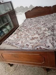Single Double Bed With Mattress Wooden Made