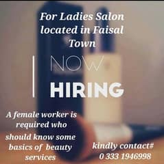 Ladies beauty salon Job for female