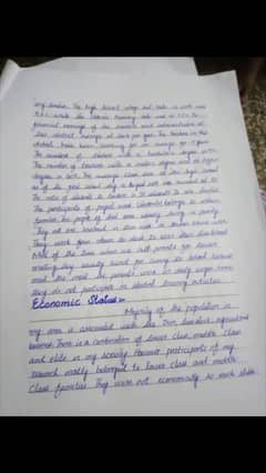 Handwritten assignment work