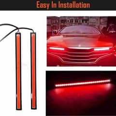 Red Led Daytime Running Light For Bumpers (for All Cars And Bikes) 2pc