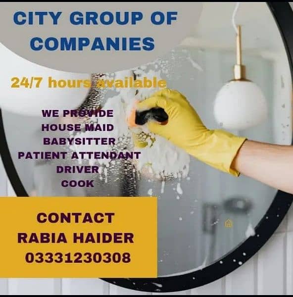 Provide 24/7 female house maid, patient attendant,cook, babysitter 0