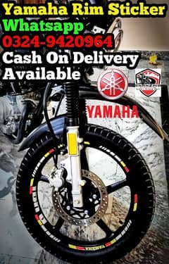 YAMAHA HONDA SUZUKI RIM STICKERS AVAILABLE CONTACT NO 0324-9420964