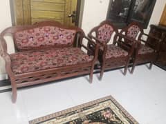 Wooden 5 Seater Sofa Set