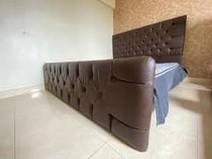 New King size double bed (dark brown leather)