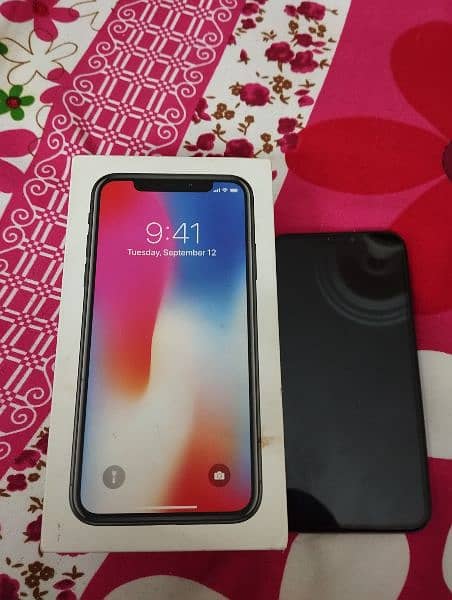 iPhone x 256 gb with box black colour 10 10 condition PTA approved 5