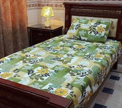 2 Pcs Cotton Printed Single Bad Sheets