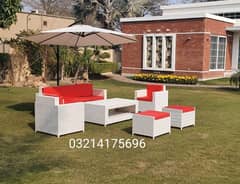 OUTDOOR GARDEN RATTAN UPVC FURNITURE SOFA SET CHAIRS TABLE UMBRELLA