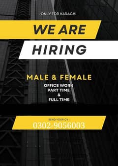 we are hiring male and female candidate for Office work