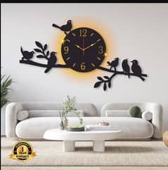 sparrow design laminated wall clock with backlight