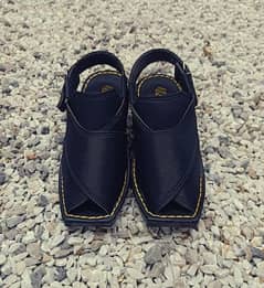 Jafspot-Men handmade Peshawari chappal black