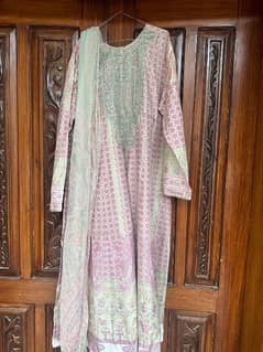 Lawn Suit, Organza Maxi