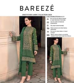 3 pcs women 's unstitched lawn embroidered suit