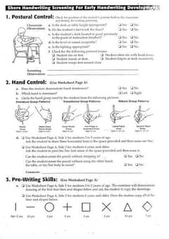 . . . 
Handwriting assessment work