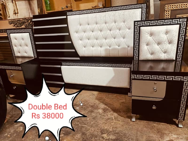 King size bed |Wooden bed |Poshish bed |Side table dressing |Furniture 0