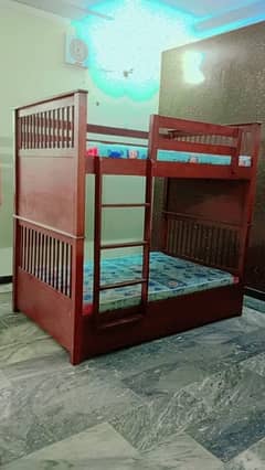 Bunk bed with mattresses