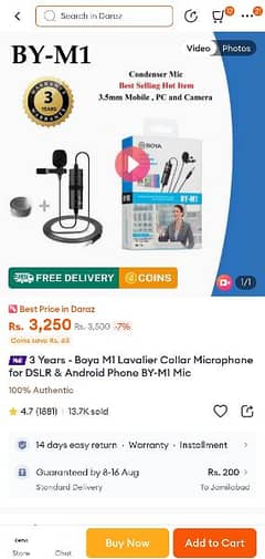 Boya M1 Genuine Mic for sale