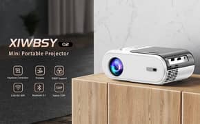 XIWBSY Mini Projector, 5G WiFi Bluetooth Projector, 1080P, 9500 Lumens