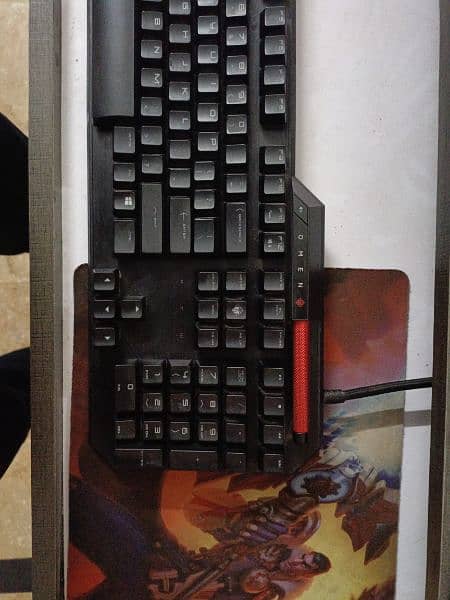 HP omen sequencer blue switch mechanical keyboard with free mouse pad 4