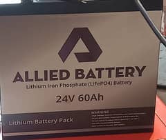 24V 60amp boxed pack batteries. Lithium Iron Phophate LiFePO4