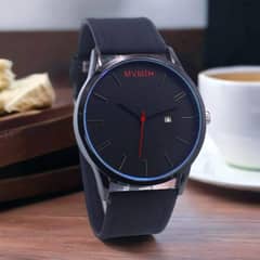 Mvmt-date-black Strap Analog Wrist Watch For Men