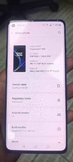 OnePlus 8 10/10 single sim approved