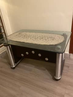 Wood with glass table for sale urgent