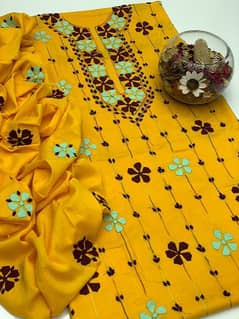 Soft Lawn Handmade Embroided Shirt, Trouser & Dupatta.