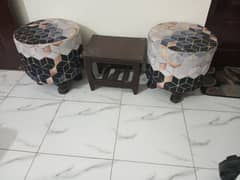 Stools with table