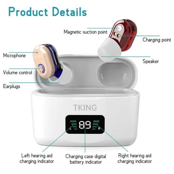 TKING hearing aid CN127 Rechargeable Hearing Aids ITE 8