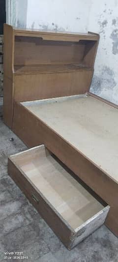 solid wood single bed with big drawer urgent sale