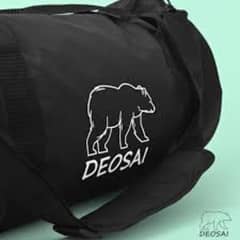 delivery availible Deosai-printed strips style Duffle/gym bag,black