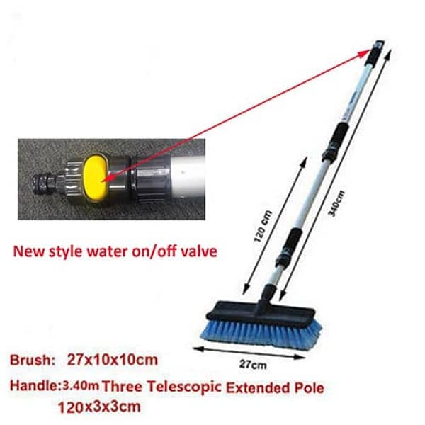 solar brush/solar telescopic brush/ window cleaning brush 12 feet rod 3