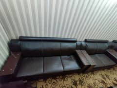 leather sofa brown color good looking and comfortable
