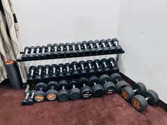 Metal dumbbell with rubber coated