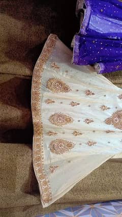 purple and skin frock garara and dupata for sale