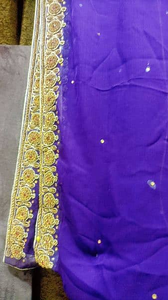 purple and skin frock garara and dupata for sale 6